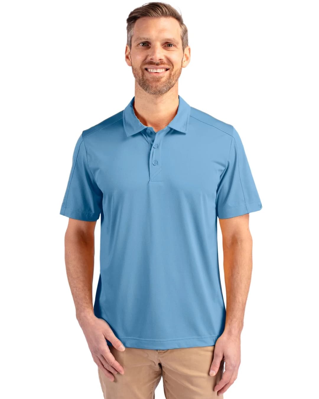 Cutter & Buck Prospect Textured Stretch Mens Short Sleeve Polo